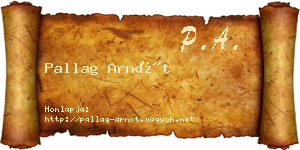 Pallag Arnót névjegykártya